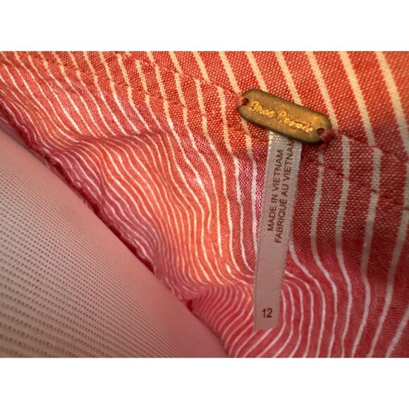 Free People Get Down One Shoulder Striped Poplin Top -  Red,  Size 12, NWT - Picture 6 of 6